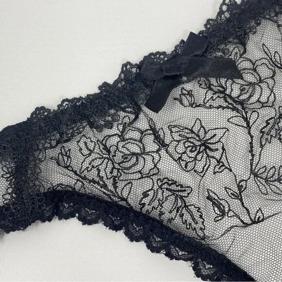 Agent Provocateur Rosa Black Ouvert Brief AP2 Small NWT